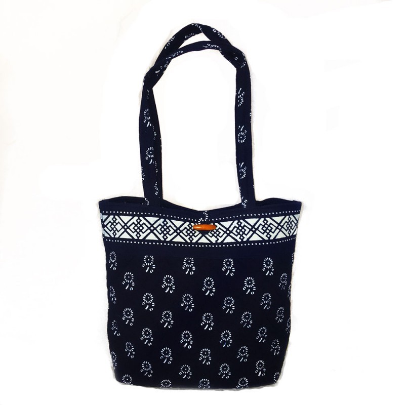 Button Tote- Flower