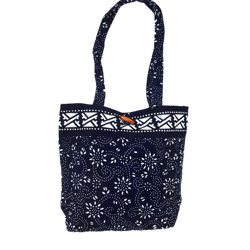 Button Tote- Large Flower