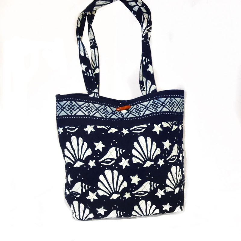 Button Tote- Seashell