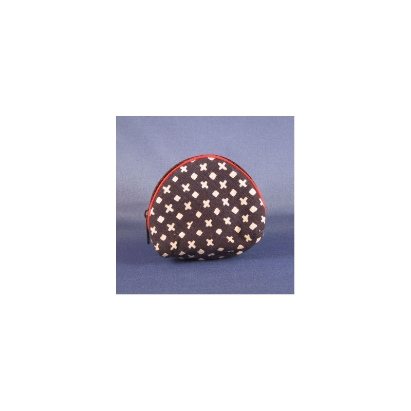 Rounded Change Purse - Pluses and Squares