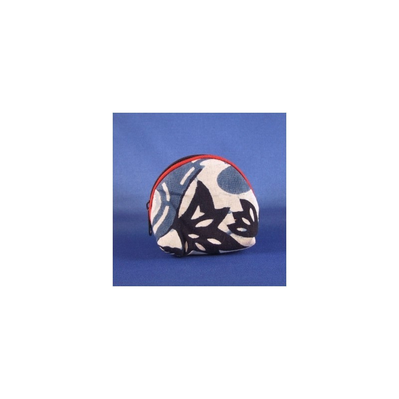Rounded Change Purse - Two-Tone Flower