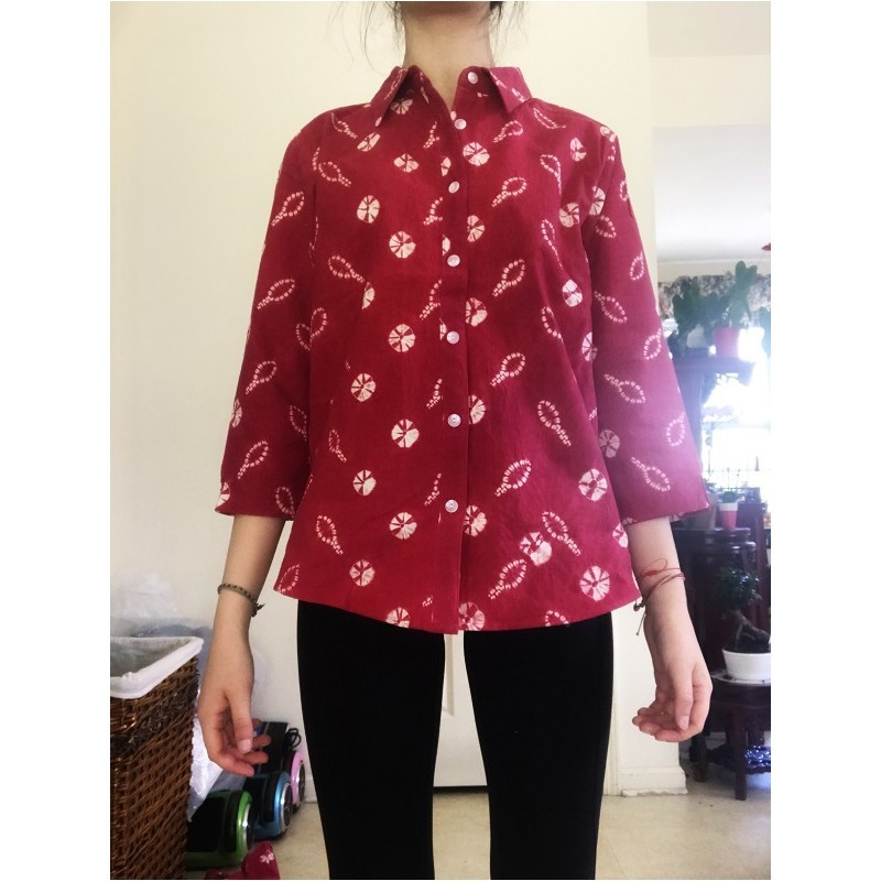 Pink Collared 3/4 Sleeve Shirt