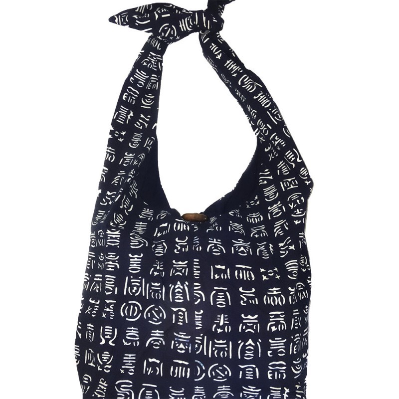 Big Button Tie Bag - Ancient Chinese